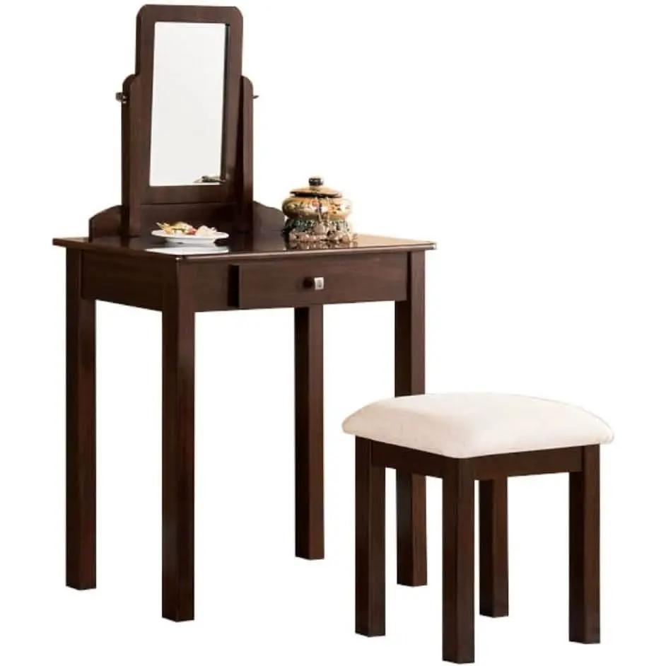 Espresso Transitional Vanity Set With Mirror For Home Use from PriceLows™