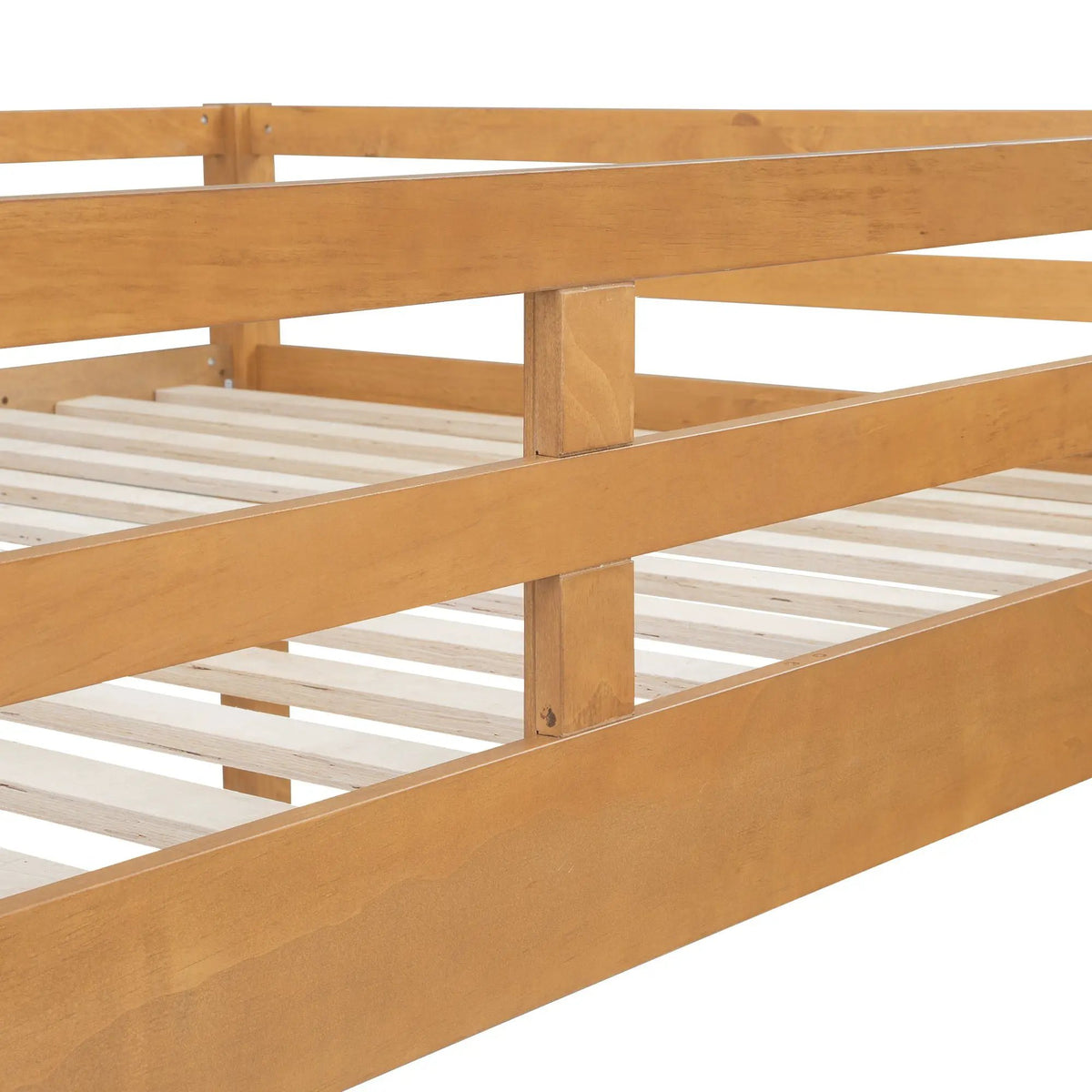 Sturdy Bunk Bed With Ladder | Solid Pine Wood | Guard Rails | Compact Layout