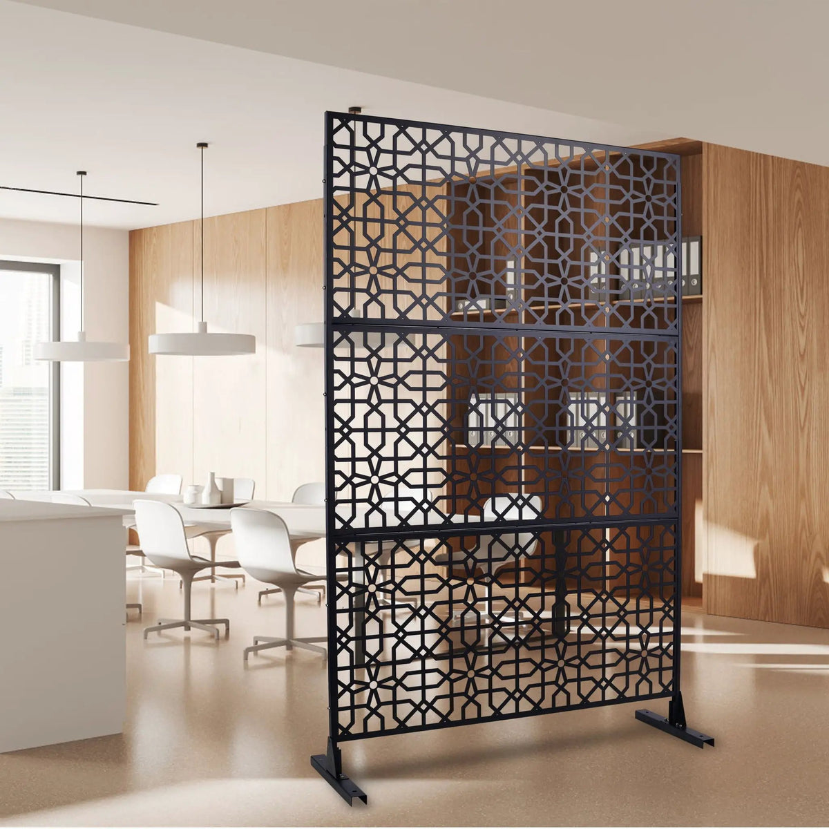 Metal Freestanding Privacy Screen | Rust Resistant Panel | Indoor Outdoor