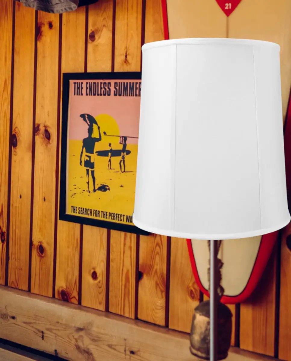 Drum Lampshade | White Shantung | Premium Fabric | 12x14x15