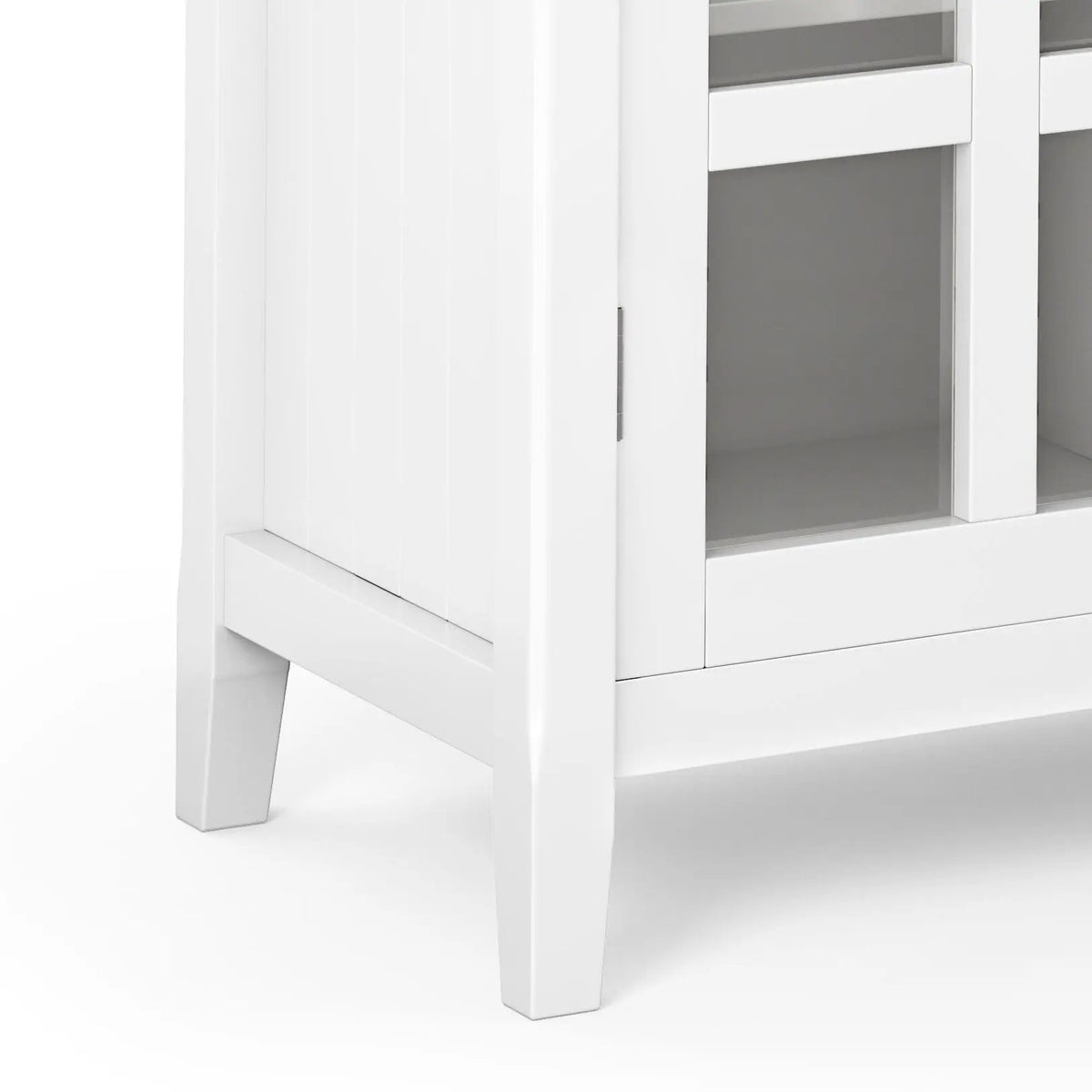 Acadian Storage Cabinet | Medium Handcrafted Solid Wood | Two Glass Doors | Two Adjustable Shelves