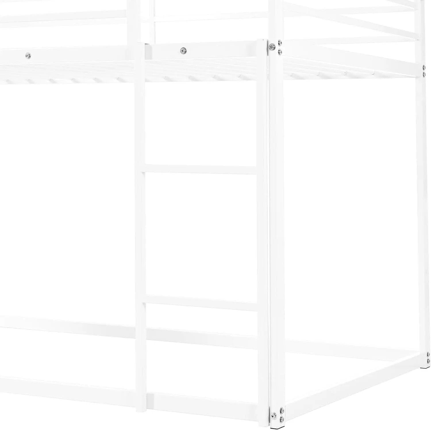Twin Over Twin Metal Floor Bunk Bed With Slide Playhouse from PriceLows™