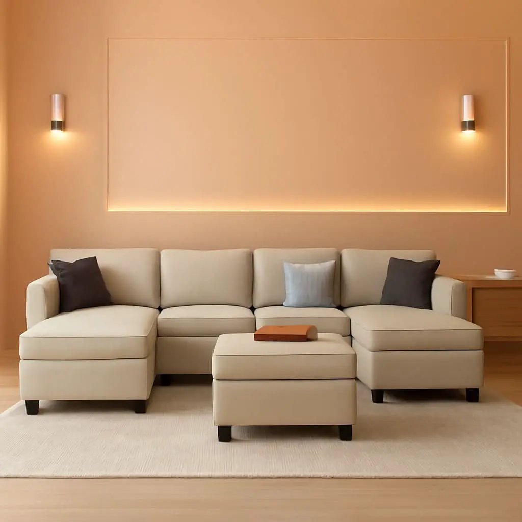 Oversized U Shaped Sectional Sofa With Hidden Storage from PriceLows™
