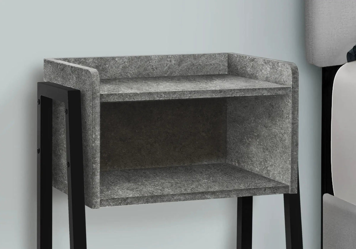 2-Tier Accent Side Table | Rectangular Top | Storage Cubby | Contemporary Design