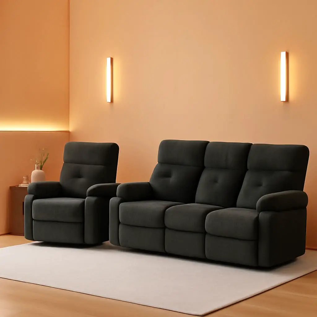 Power Reclining Sofa Set With Massage And USB Ports from PriceLows™