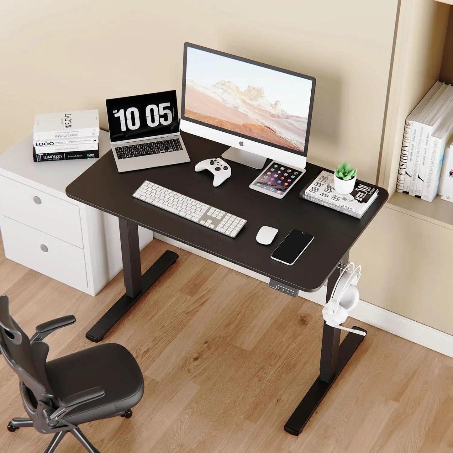 40x24 Inch Electric Standing Desk With Memory Presets Black from PriceLows™