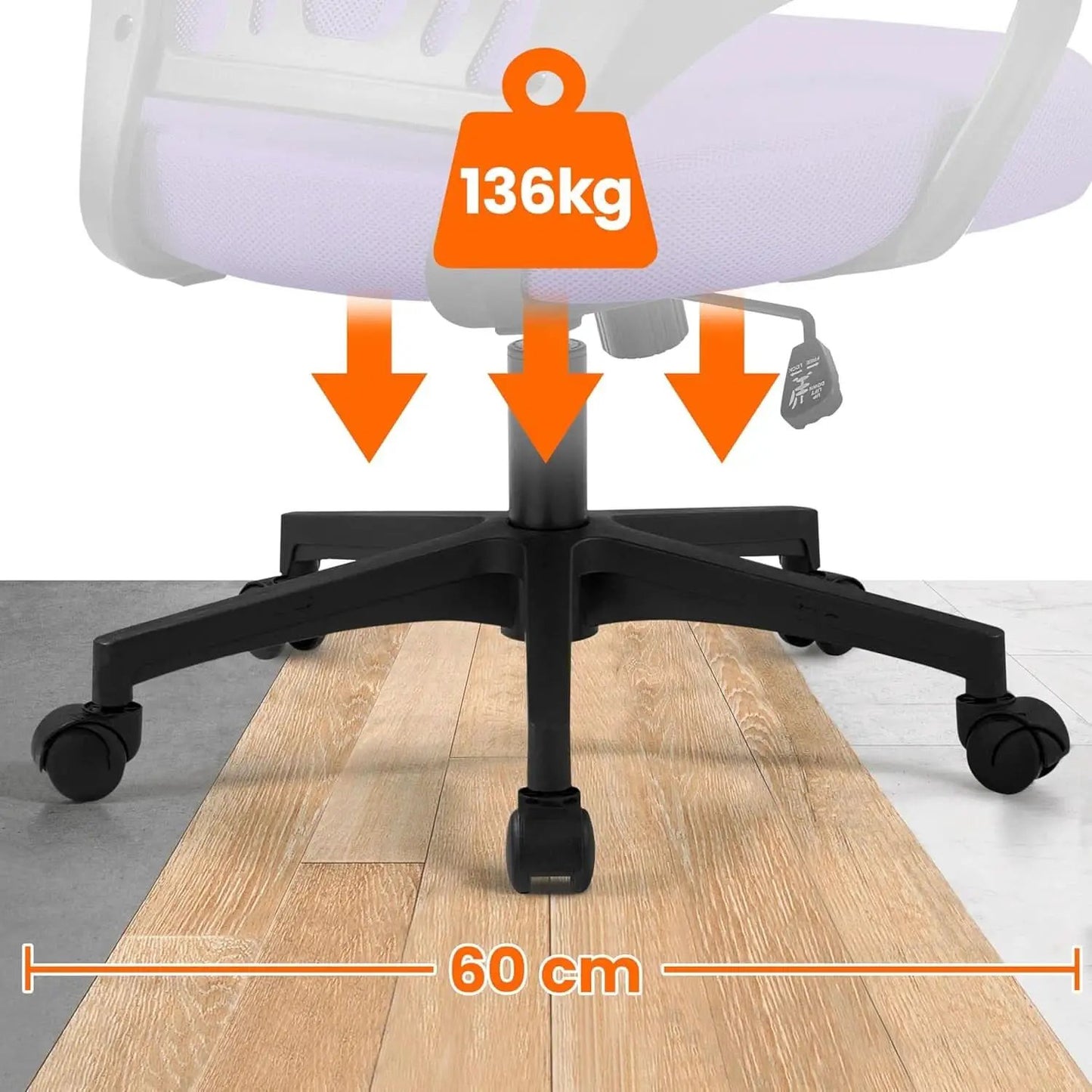 2Pcs Ergonomic Purple Mesh Desk Chairs With Lumbar Support For Long Workdays And Back Pain Relief from PriceLows™