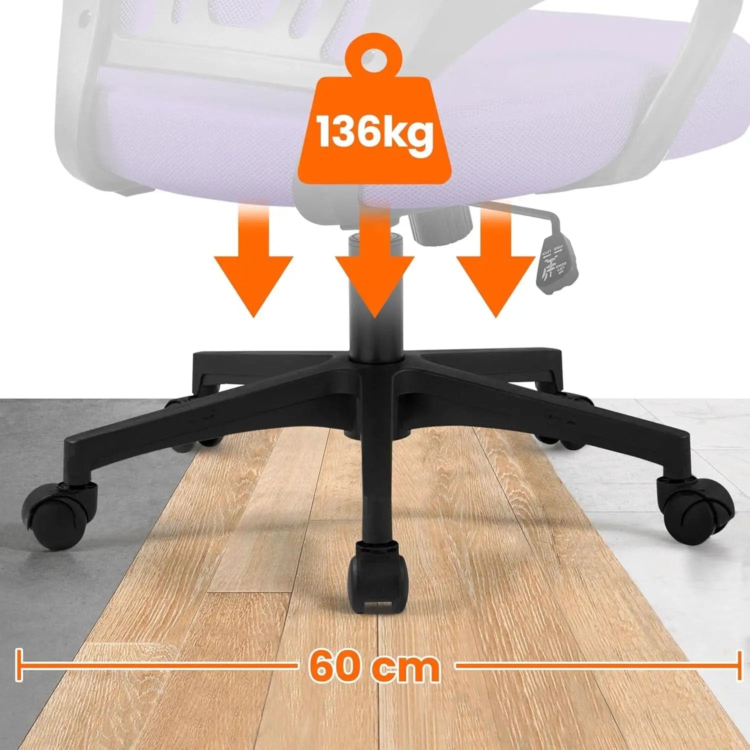 2Pcs Ergonomic Purple Mesh Desk Chairs With Lumbar Support For Long Workdays And Back Pain Relief from PriceLows™