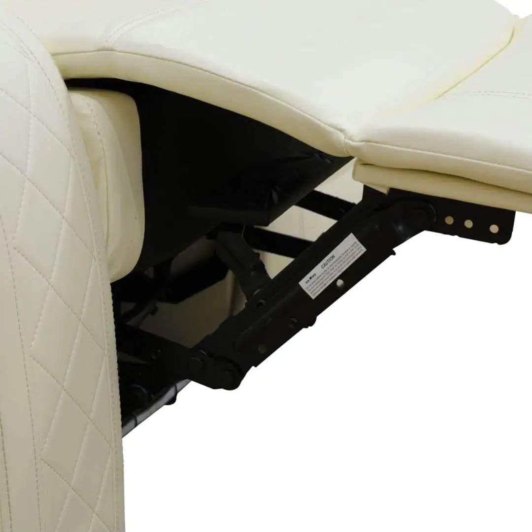 White Power Recliner Sofa With LED Lighting USB Charging from PriceLows™
