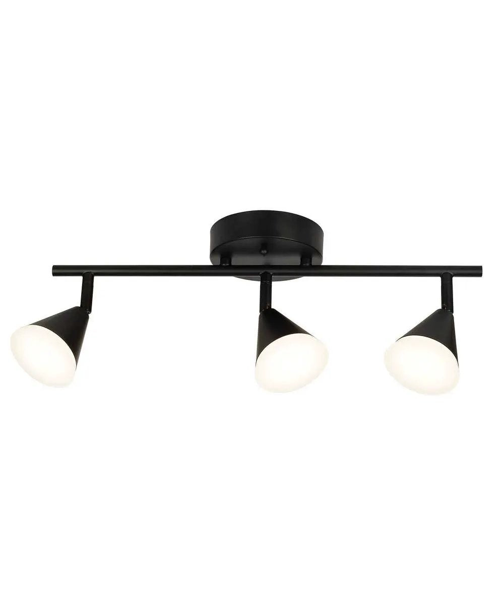 Track Light Fixture | 19 Inch 3 Light | Matte Black | Frosted Acrylic