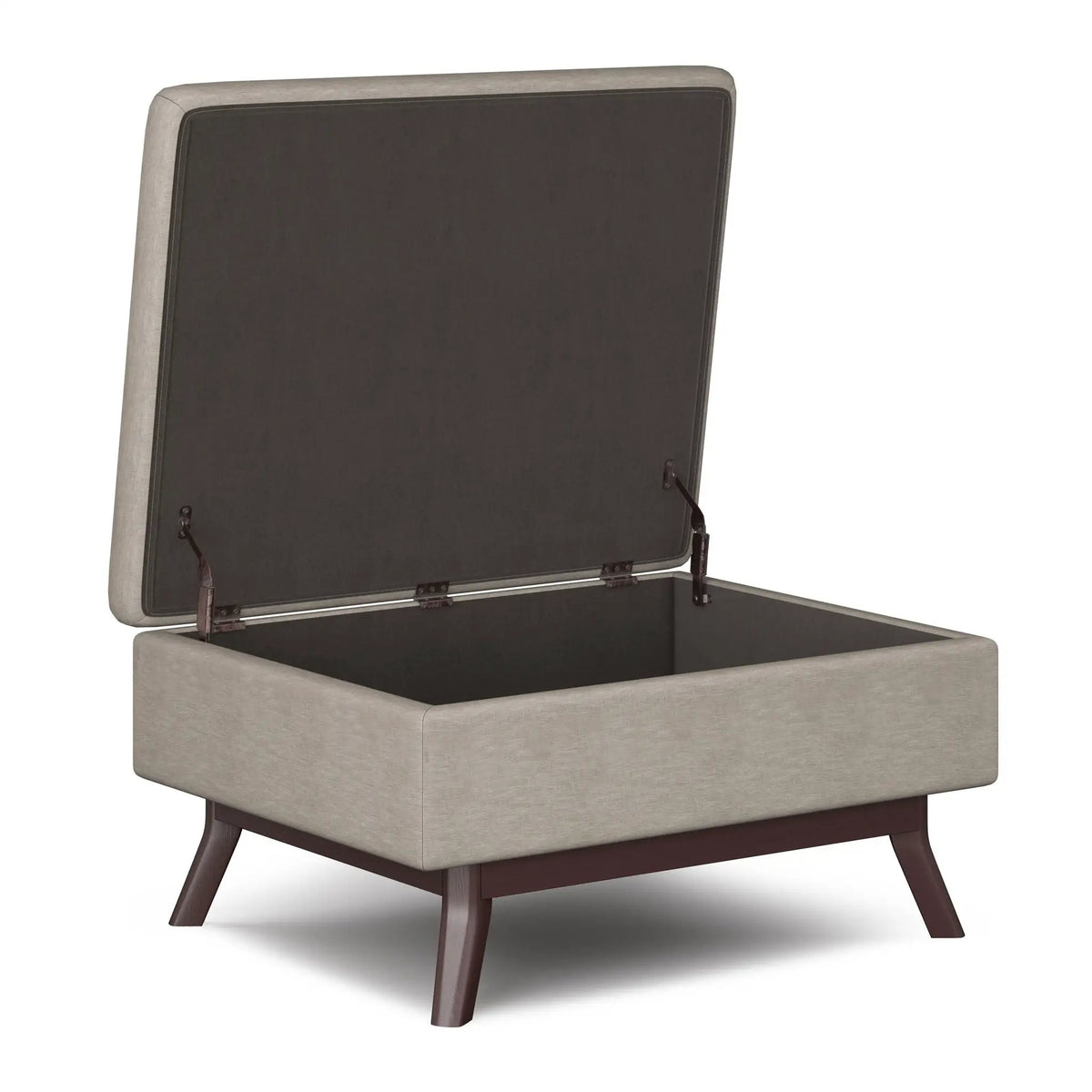Storage Ottoman | Rectangular Design | Solid Wood Frame | Lift Top