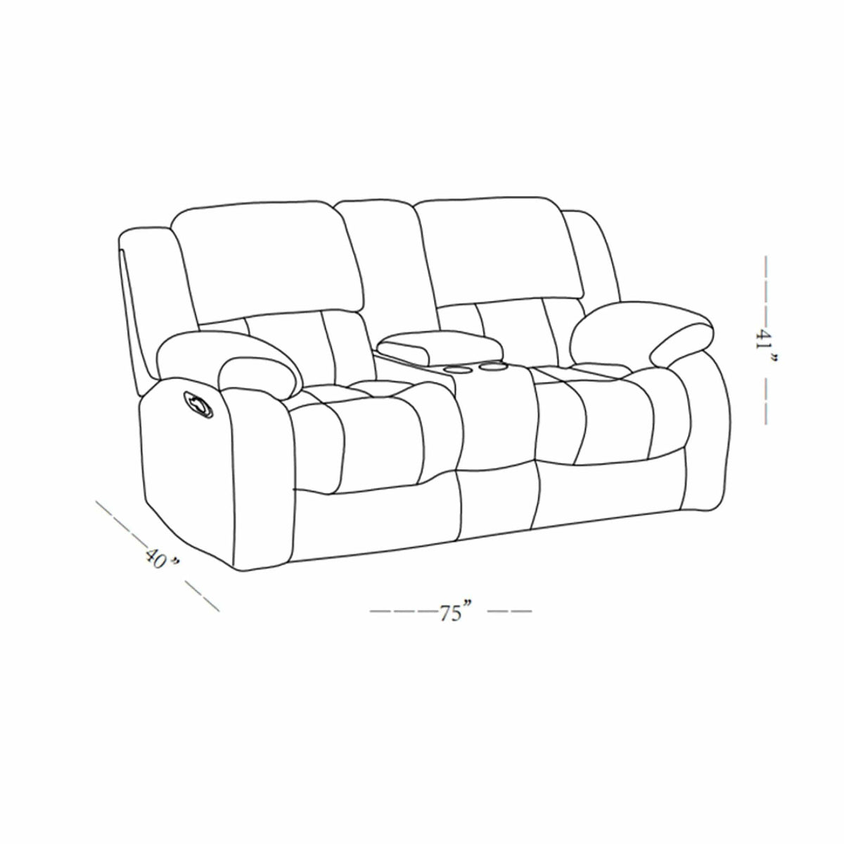 Stonic Console Reclining Loveseat | 2 Pieces | Fabric | Living Room