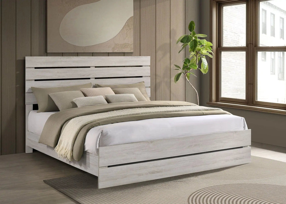 Brantford Wood Eastern King Panel Bed Coastal | 78.75 x 85.75 x 52.25 in | Engineered Wood & Veneer | White