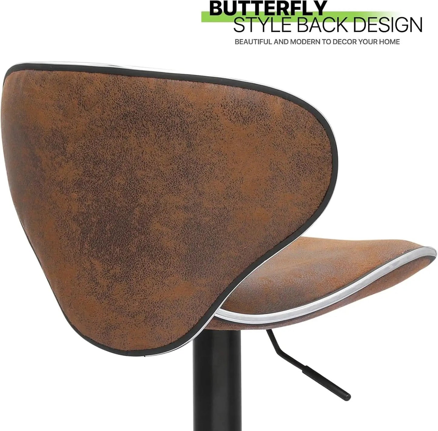 Bar Stools Set Of 2 Adjustable Counter Height PU Leather from PriceLows™