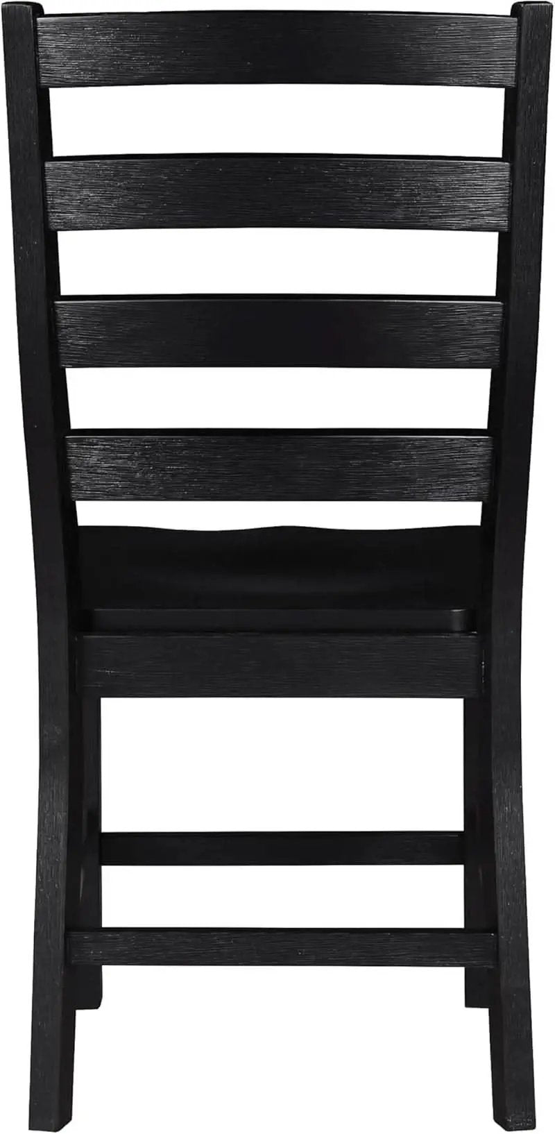 Black Dining Chairs Set Of 2 With Solid Wood Legs And Footrest from PriceLows™