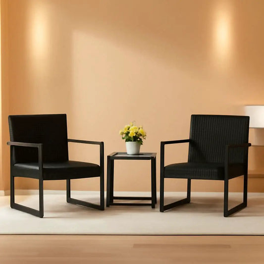 Black Cushioned Outdoor All Weather Patio Conversation Set from PriceLows™