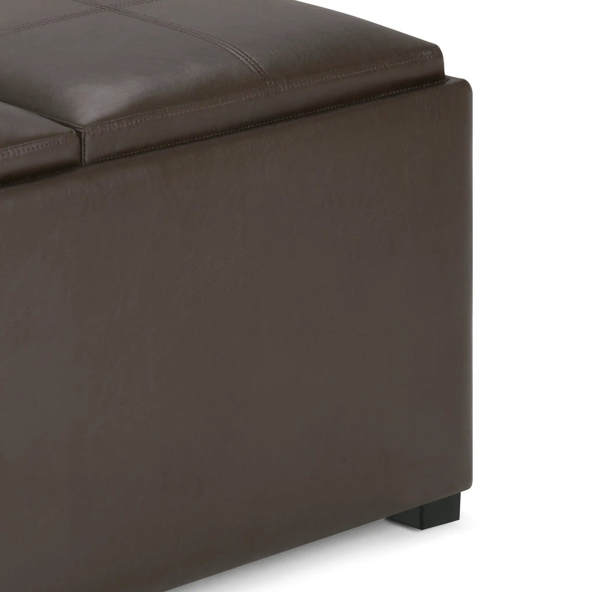 Avalon Square Storage Ottoman | Coffee Table Design | Four Flip Over Serving Trays | 35 Inch Width