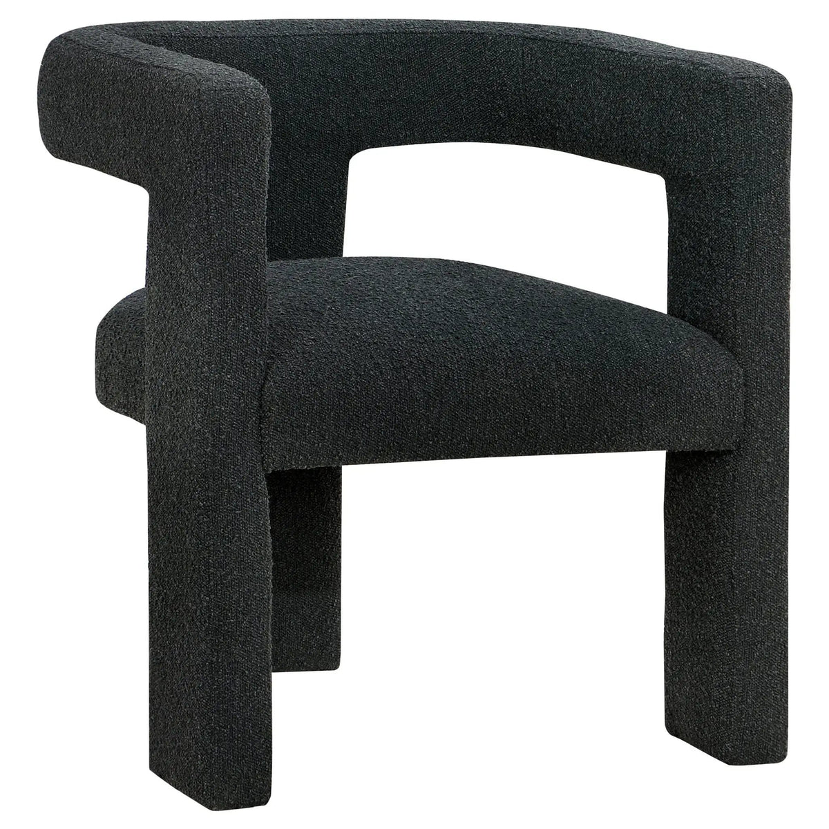 Petra Boucle Upholstered Accent Side Chair | 26 x 24.5 x 29.5 in | Boucle | Black