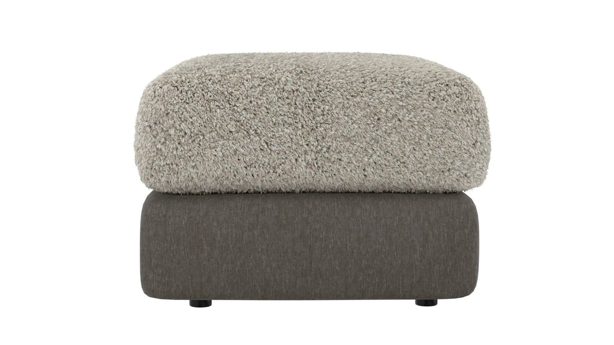 Reddington Ottoman | 47 x 30 x 18 in | Velvet & Fabric | Umber / Fawn