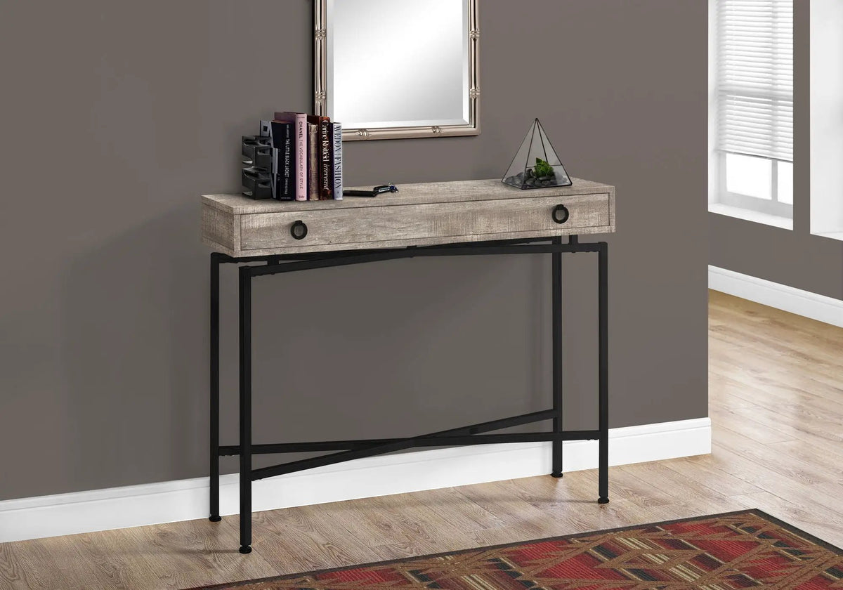 Entryway Console Table | 42.5 Inch Width | Large Storage Drawer | Reclaimed Barn Style Finish