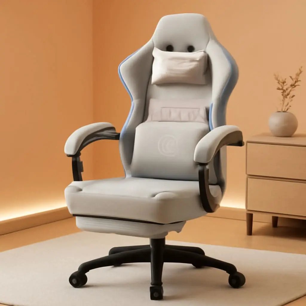 Grey Gaming Chair With Pocket Spring Cushion And Gel Pad from PriceLows™