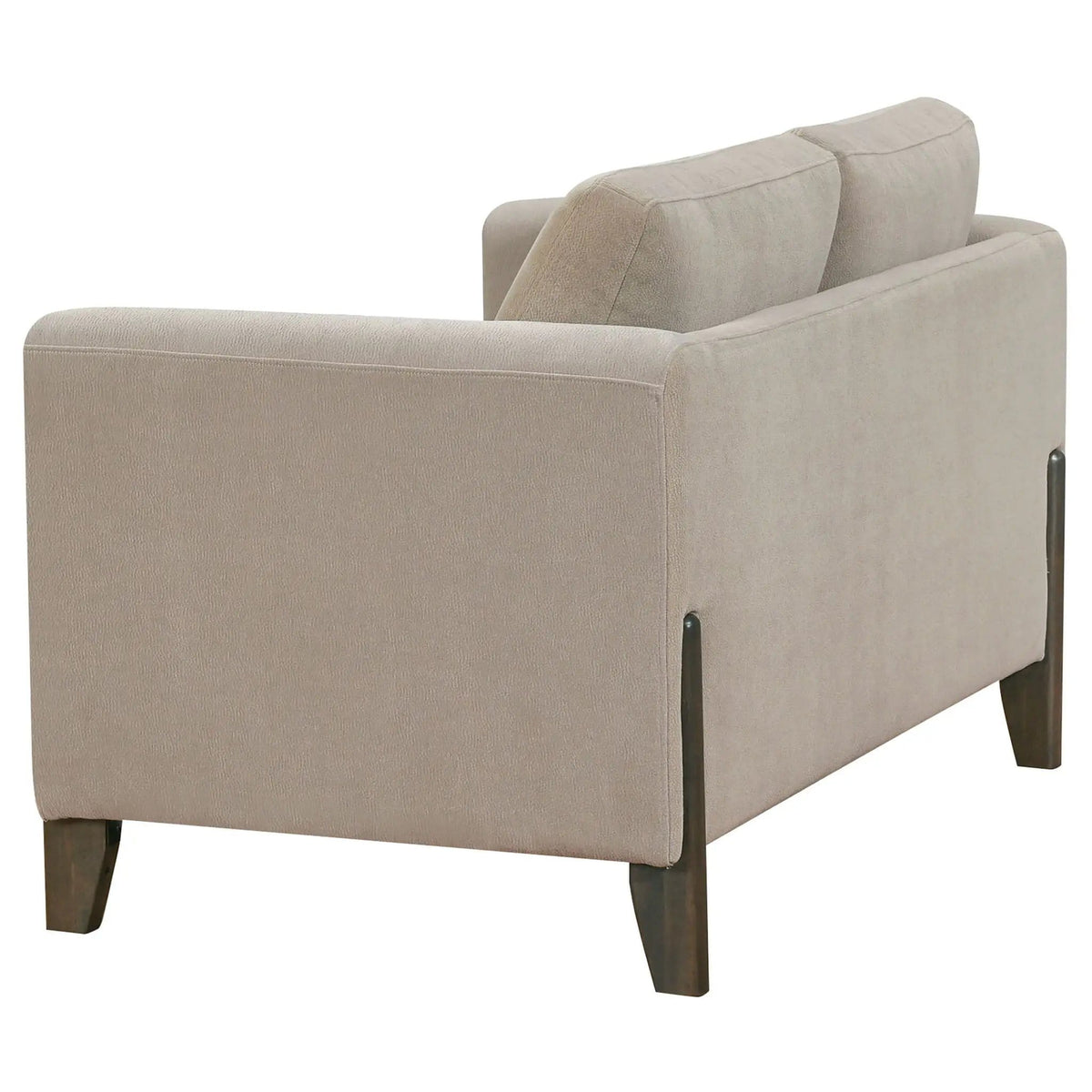 Islington Fabric Upholstered Panel Arm Loveseat | 57.75 x 32.75 x 35 in | Engineered Wood & Polyester | Taupe