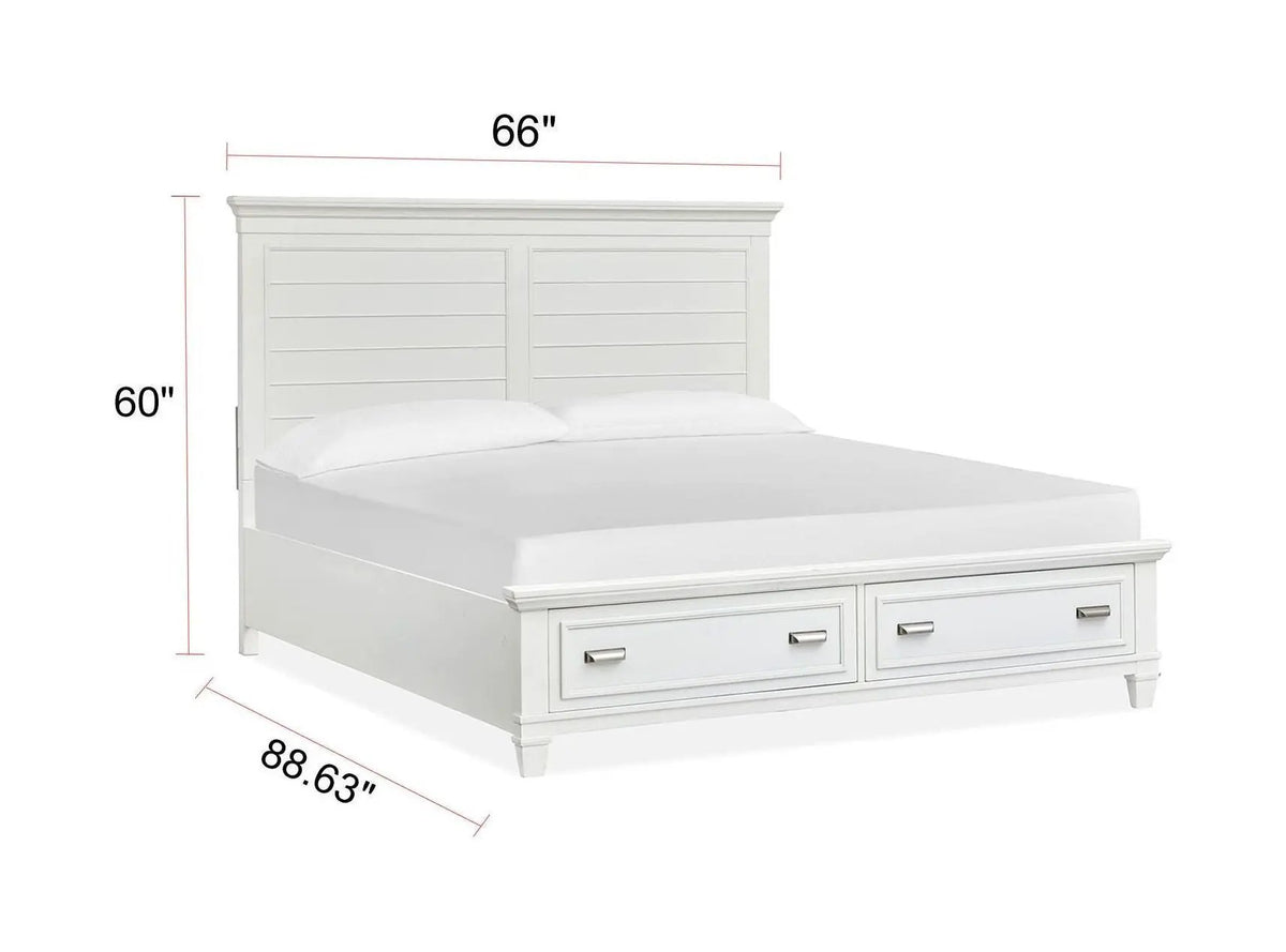 Charleston Panel Storage Bed | Transitional Style | Clean Shapes Crisp Lines | 88.63 Inch Length