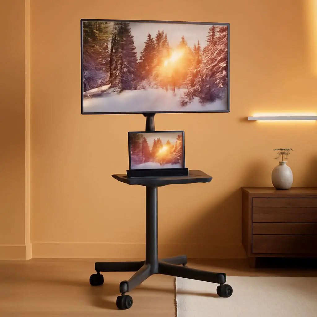 Mobile TV Cart on Wheels for 23 to 60 Inch TVs Height Tray from PriceLows™