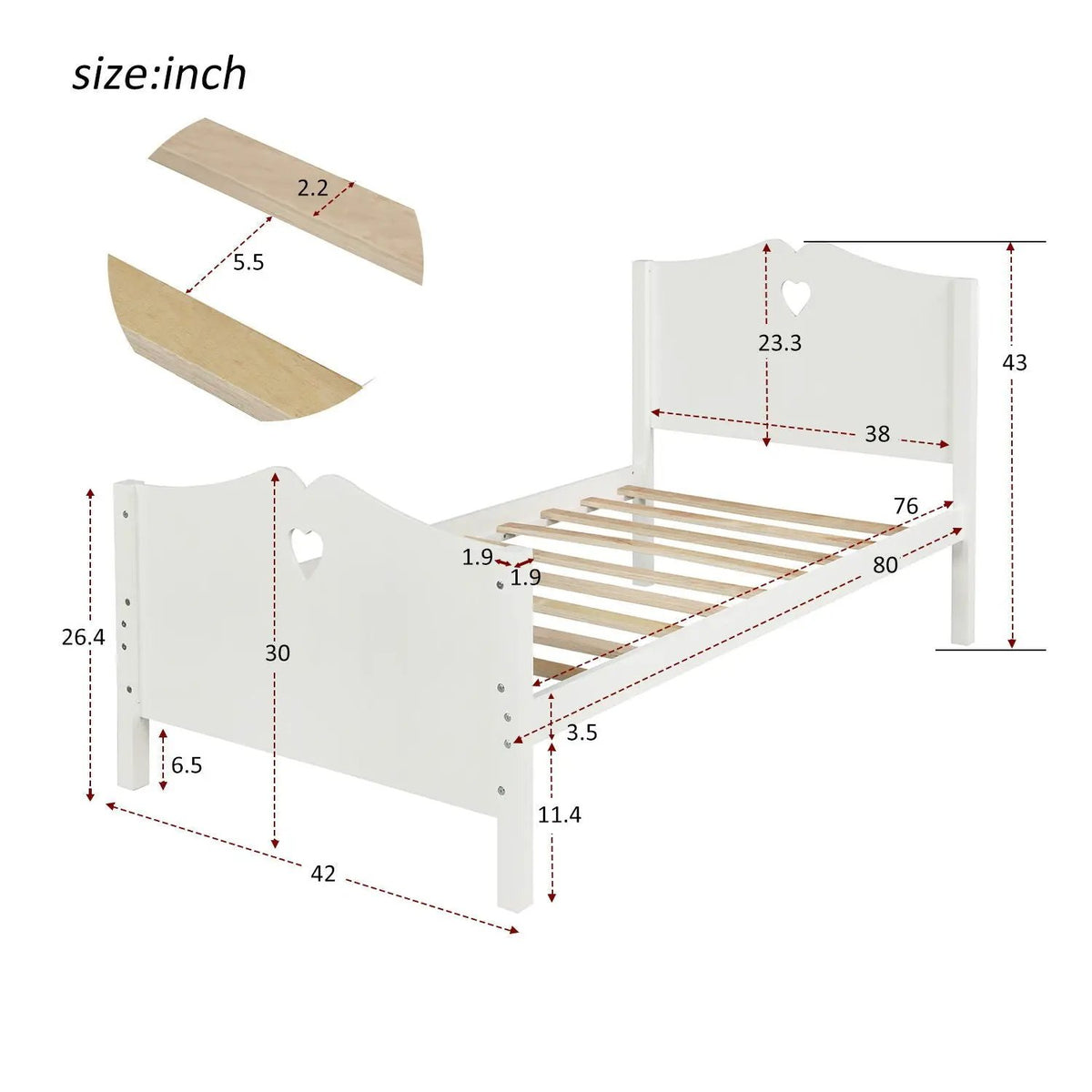 Platform Bed | Sturdy Slat Support | Solid Wood Frame | Multiple Sizes