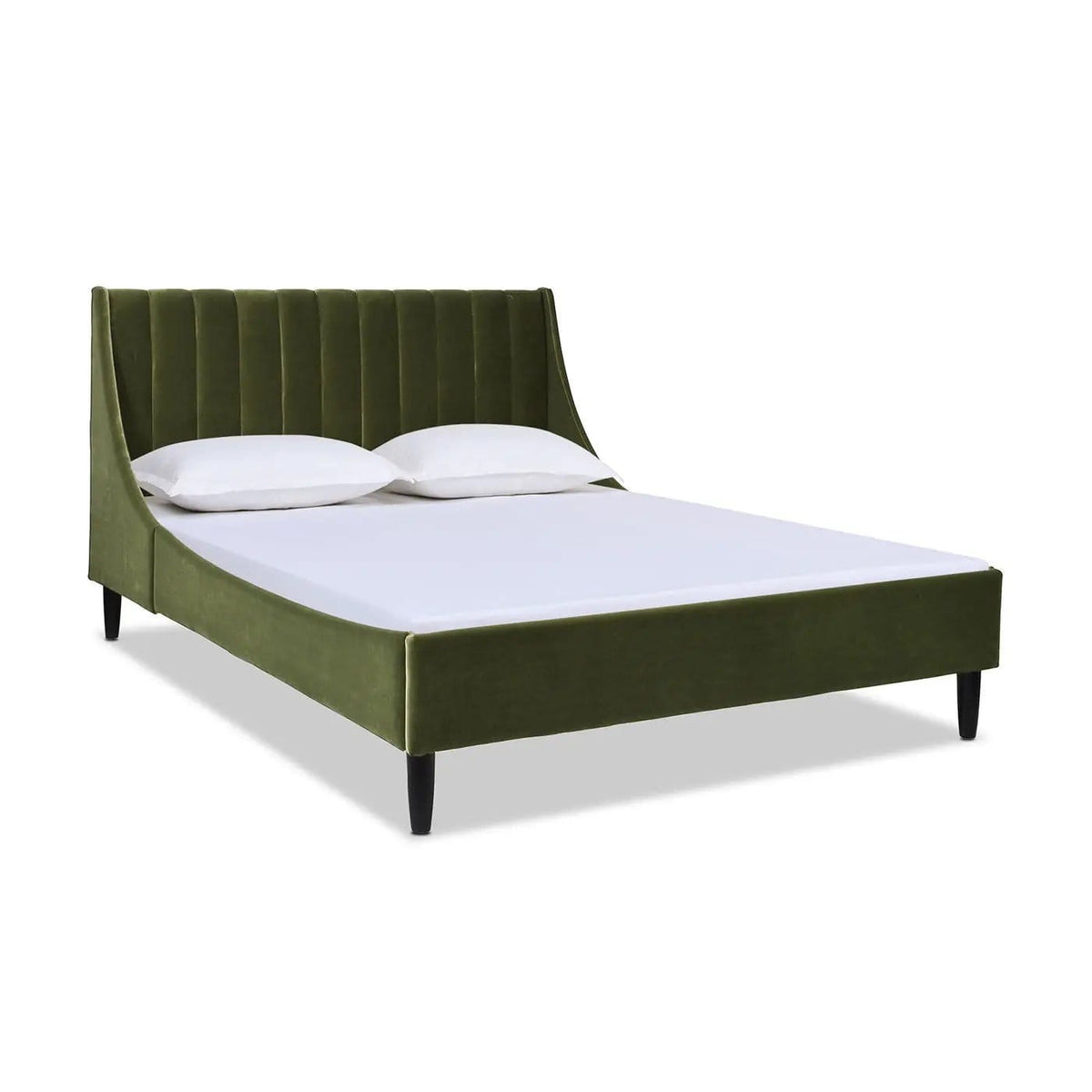 Aspen Vertical Tufted Modern Headboard Platform Bed Set | 8 Pieces | Fabric & Plywood | Bedroom