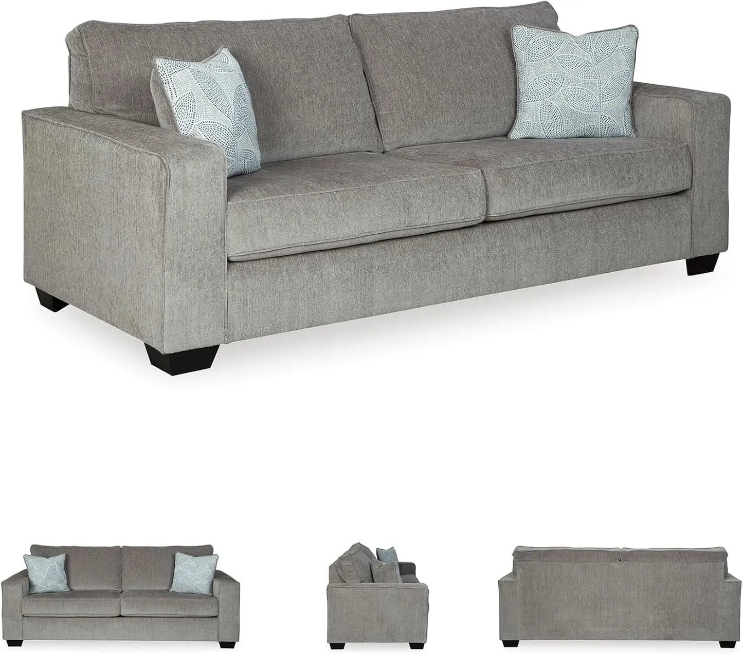 Queen Sofa Sleeper Light Gray Chenille Upholstered from PriceLows™
