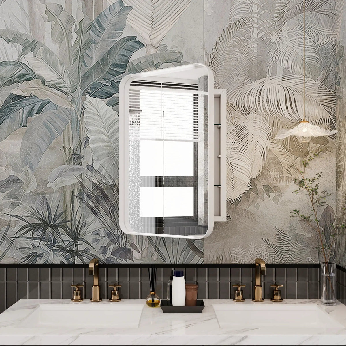 Recessed Medicine Cabinet | Metal Frame | Mirror | Adjustable Shelves