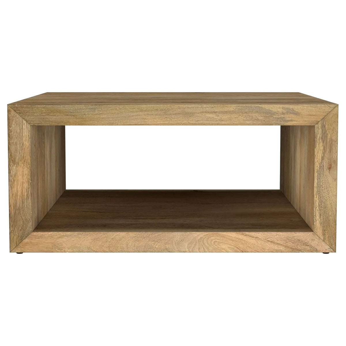 Benton Square Solid Mango Wood Coffee Table | 39 x 39 x 18 in | Mango Wood | Natural