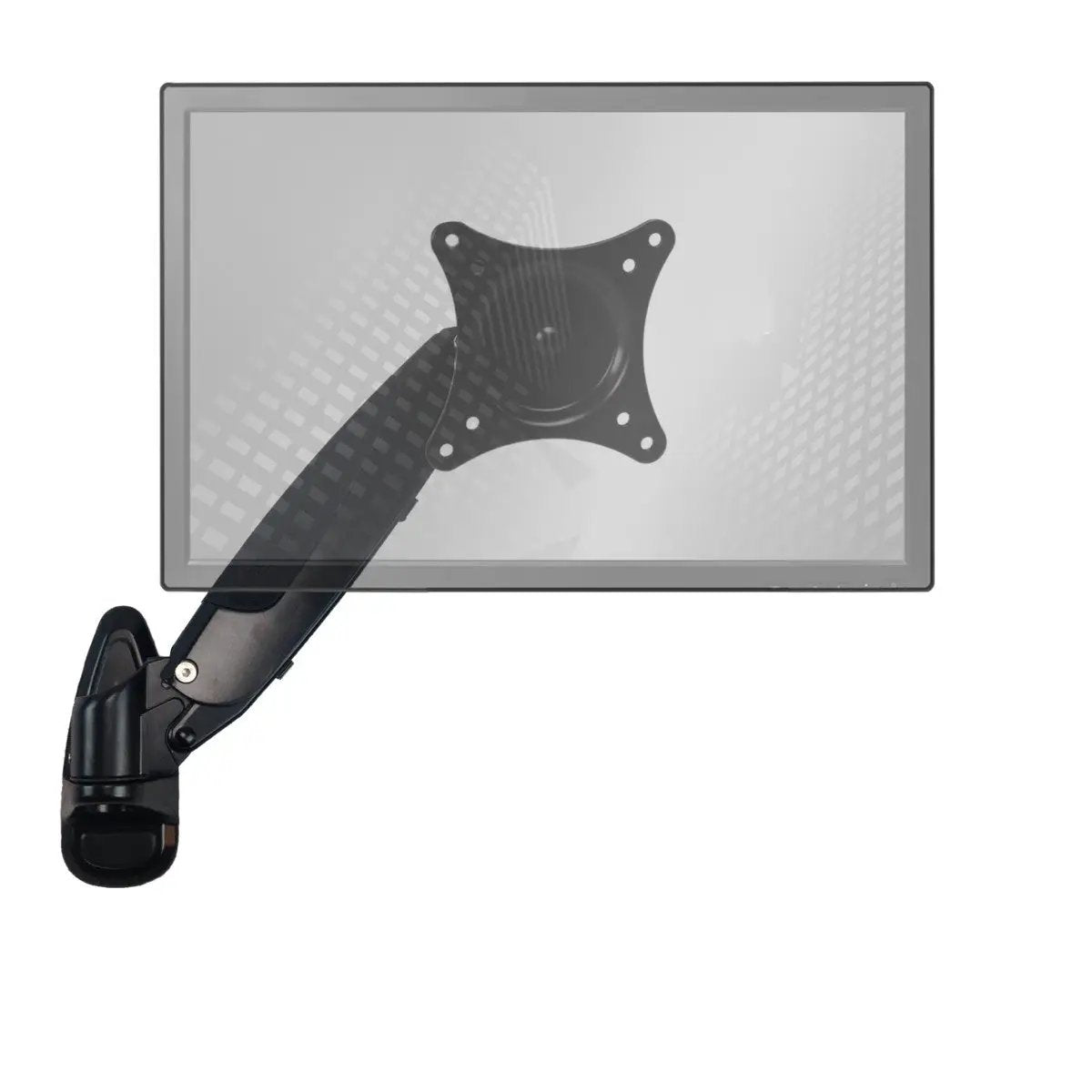 Sit Stand Monitor Arm | Wall Mount | Single Screen | Black