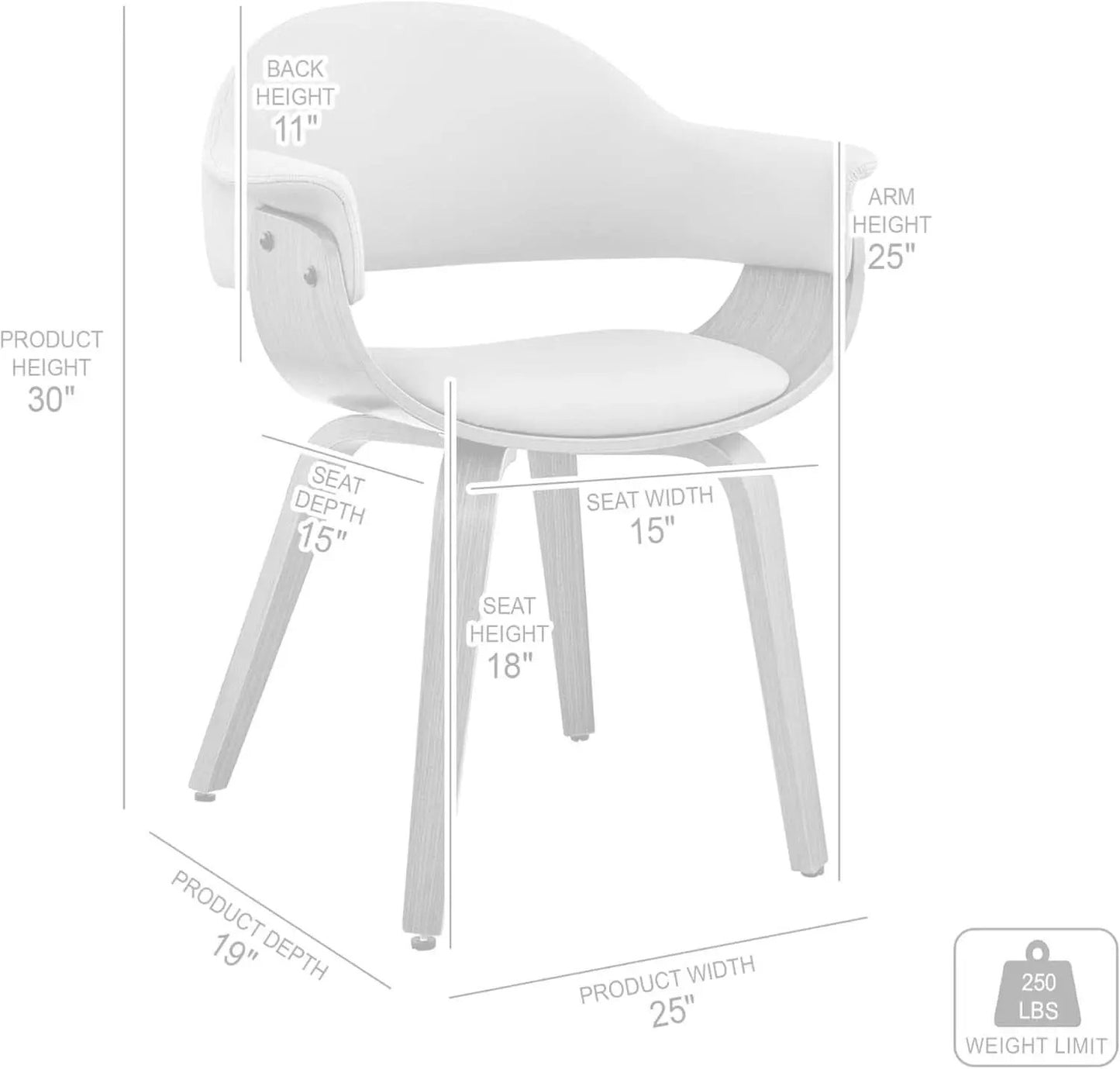 Adalyn Faux Leather Dining Room Accent Chair Gray Black Wood Base from PriceLows™