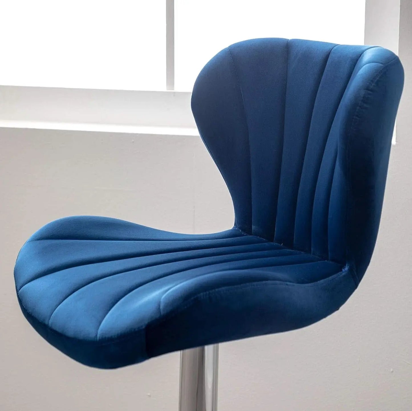 Blue Velvet Adjustable Swivel Bar Stools Set of 2 Modern from PriceLows™
