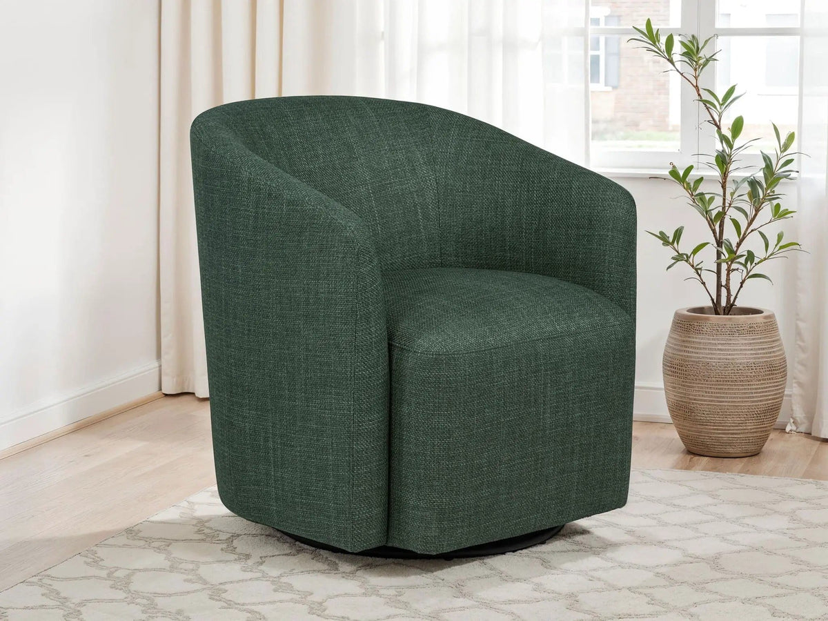 Mossbrook Fabric Upholstered Swivel Accent Chair | 29.25 x 29.25 x 31.5 in | Fabric | Green