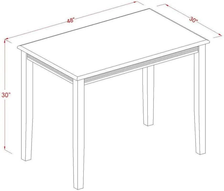 Rectangular Dining Table 48 By 30 Inch Natural Wood from PriceLows™