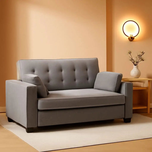 Ainsley Loveseat With Pull Out Sleeper Microfiber Charcoal from PriceLows™
