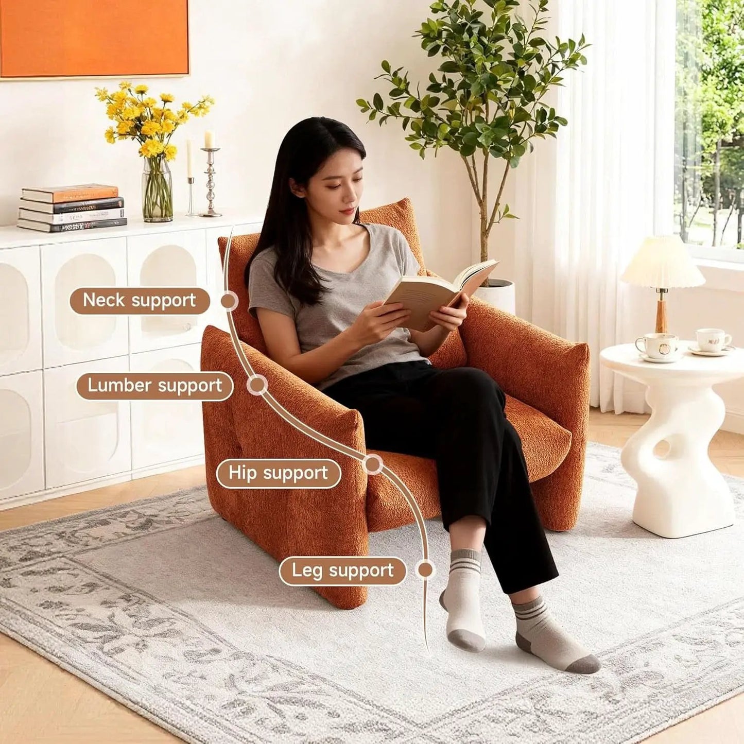 Taupe Sherpa Upholstered Accent Arm Chair Luxurious from PriceLows™