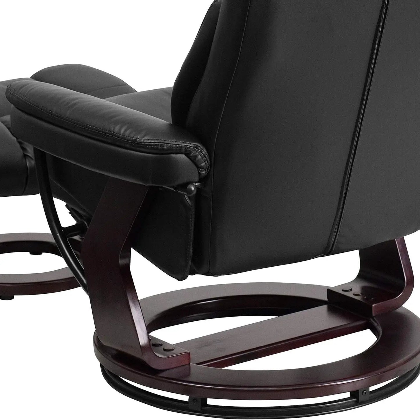 Leathersoft Upholstered Recliner With Ottoman Black from PriceLows™