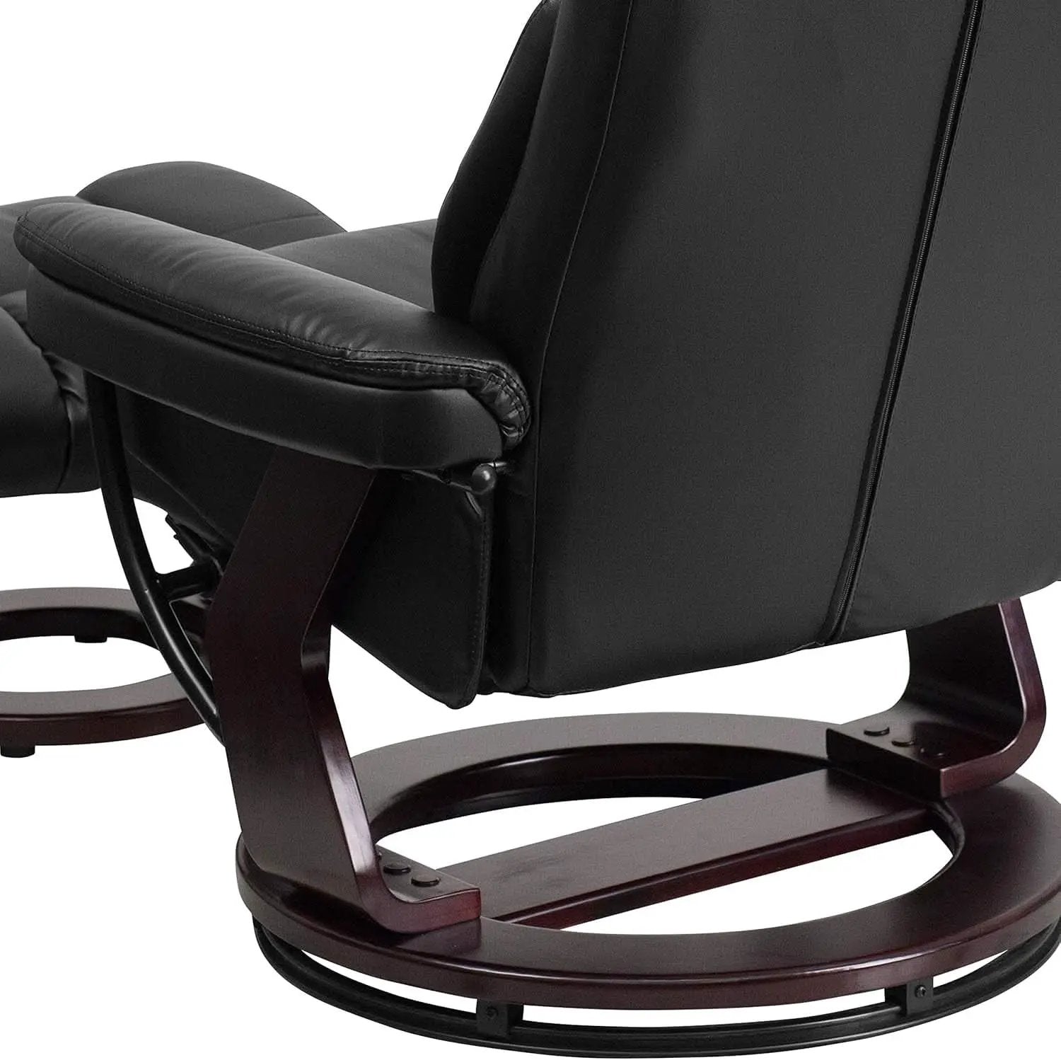 Leathersoft Upholstered Recliner With Ottoman Black from PriceLows™