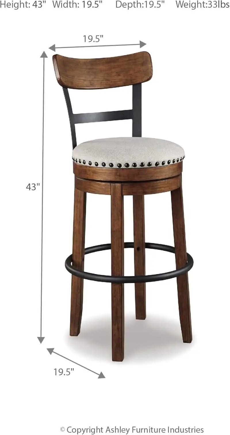 Valebeck 30 Inch Farmhouse Pub Height Bar Stool Brown from PriceLows™