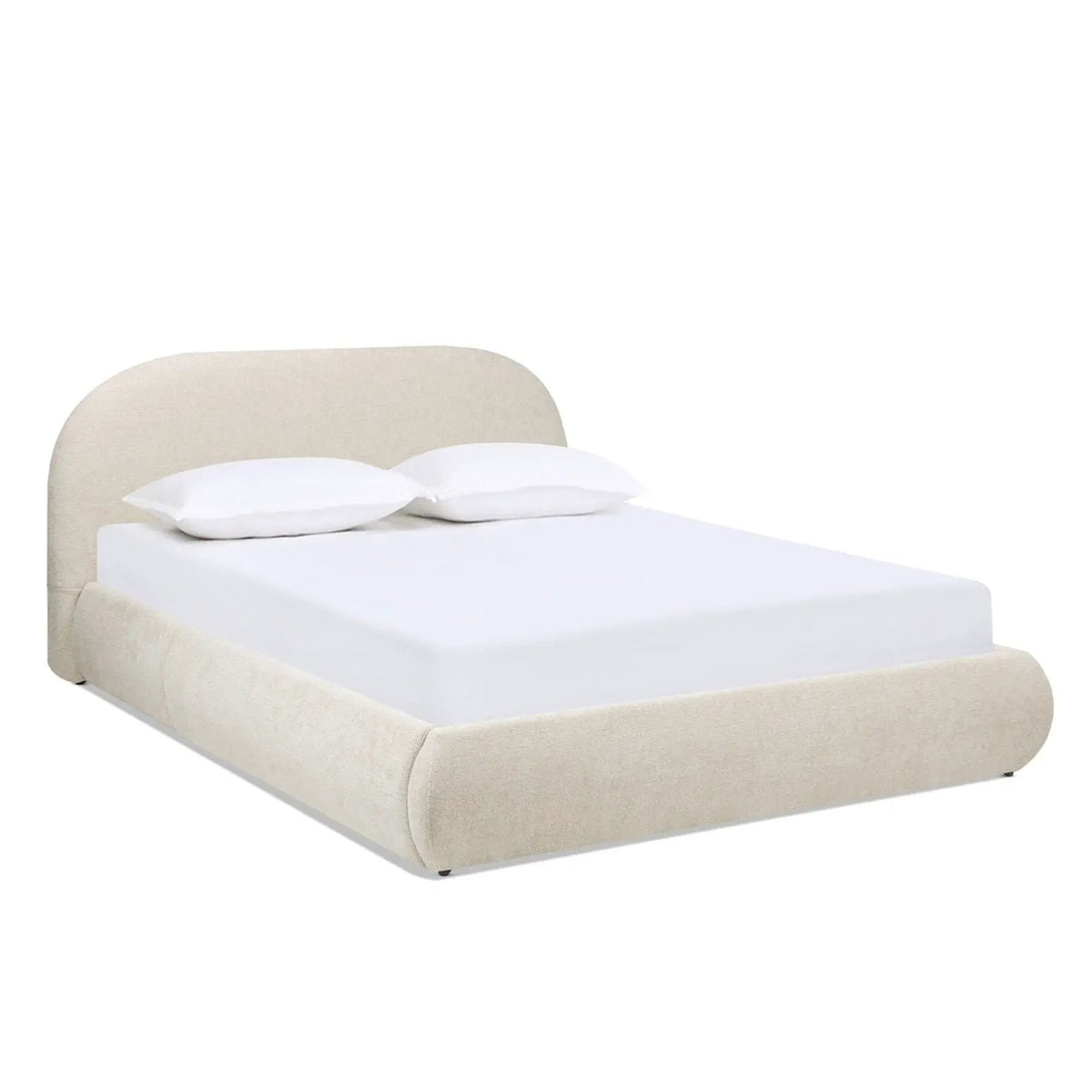Archie Upholstered Platform Bed | Puffy Arch Headboard | Grounded Design | No Box Spring Needed