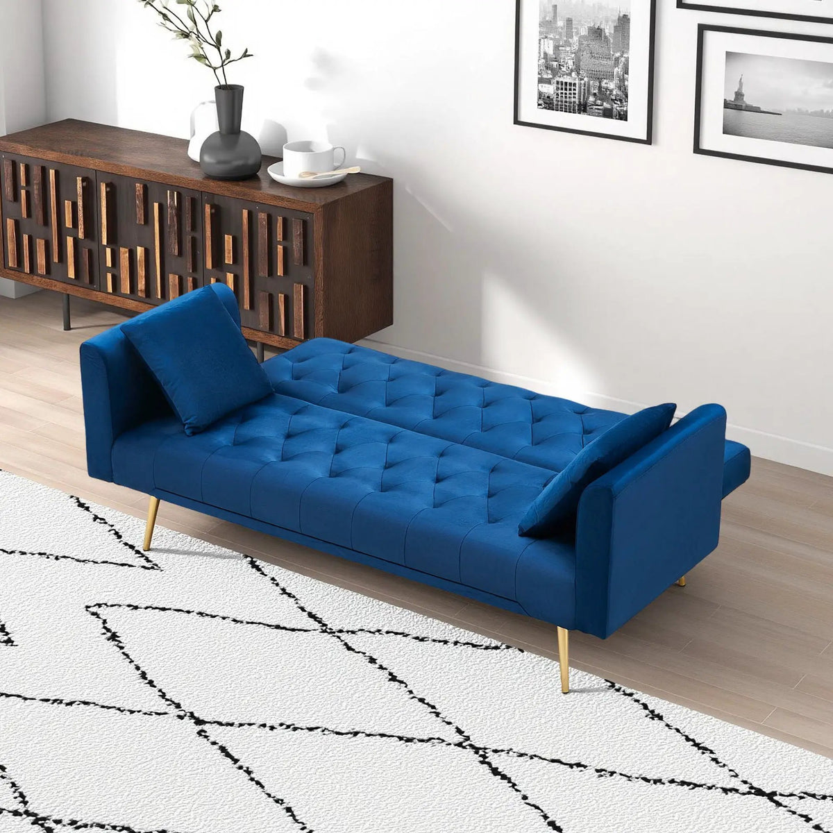 Convertible Folding Sofa Bed | Double Size | Small Space Design | Living Room Futon
