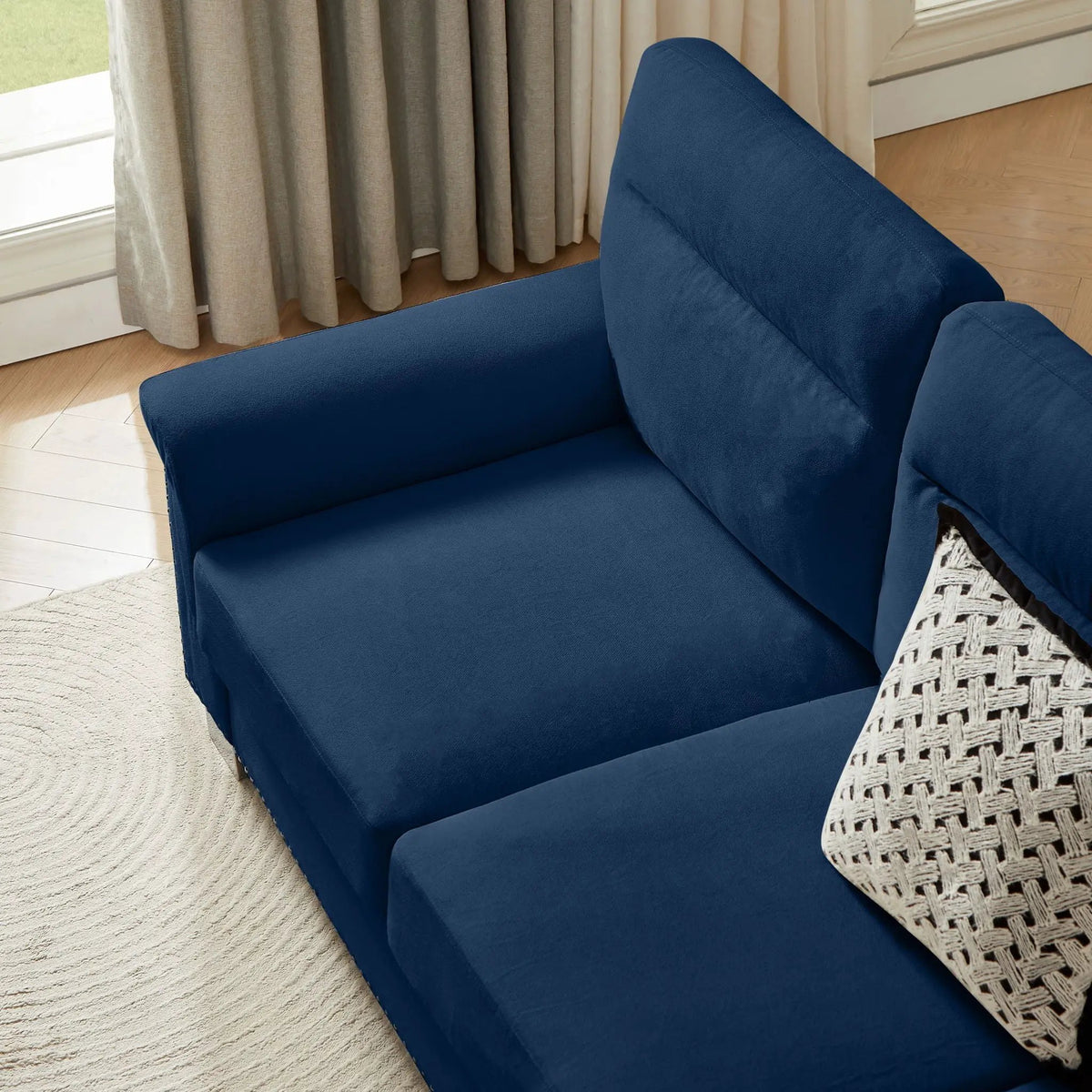 3 Seater Stationary Sofa | High-Density Foam And Spring Pack | 84.2 Inch Length | Solid Structure