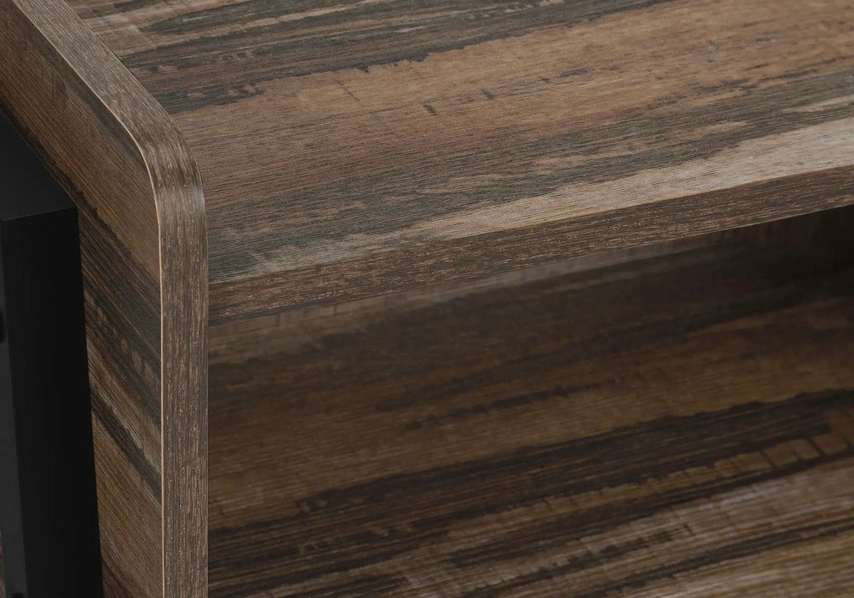 2-Tier Accent Side Table | Rectangular Top | Storage Cubby | Contemporary Design