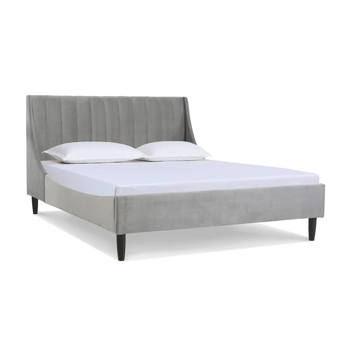 Aspen Vertical Tufted Modern Headboard Platform Bed Set | 8 Pieces | Fabric & Plywood | Bedroom