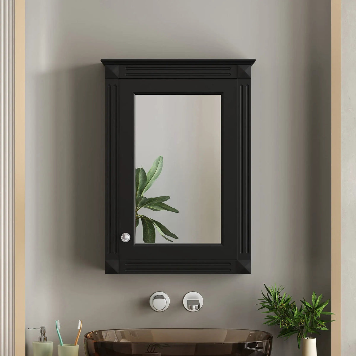Over-Toilet Medicine Cabinet | Wall Mounted | Full-Length Mirror | Height-Adjustable Shelf