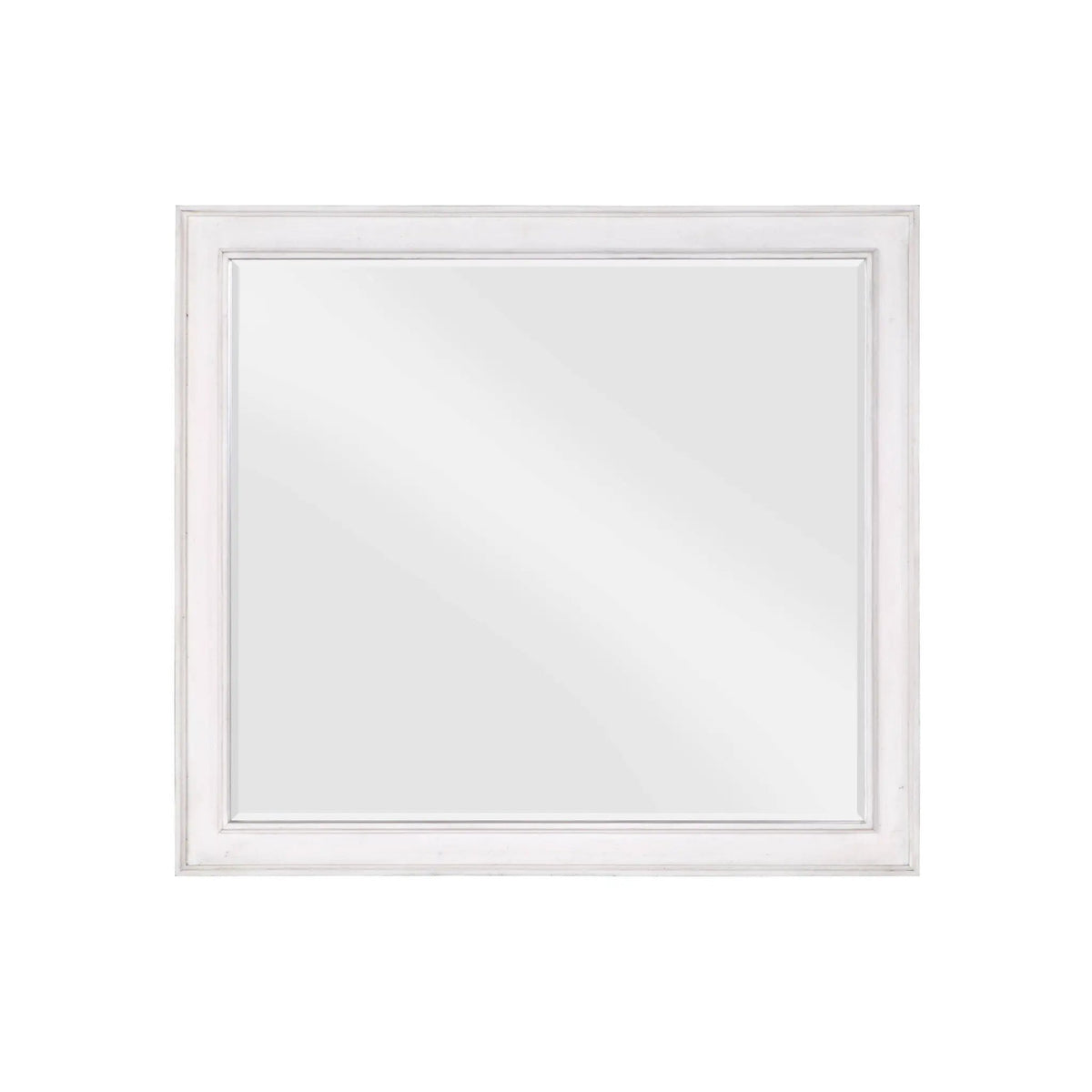 Katia Weathered Mirror | White | 1 Inch Beveled Edge | 42 Inch Width